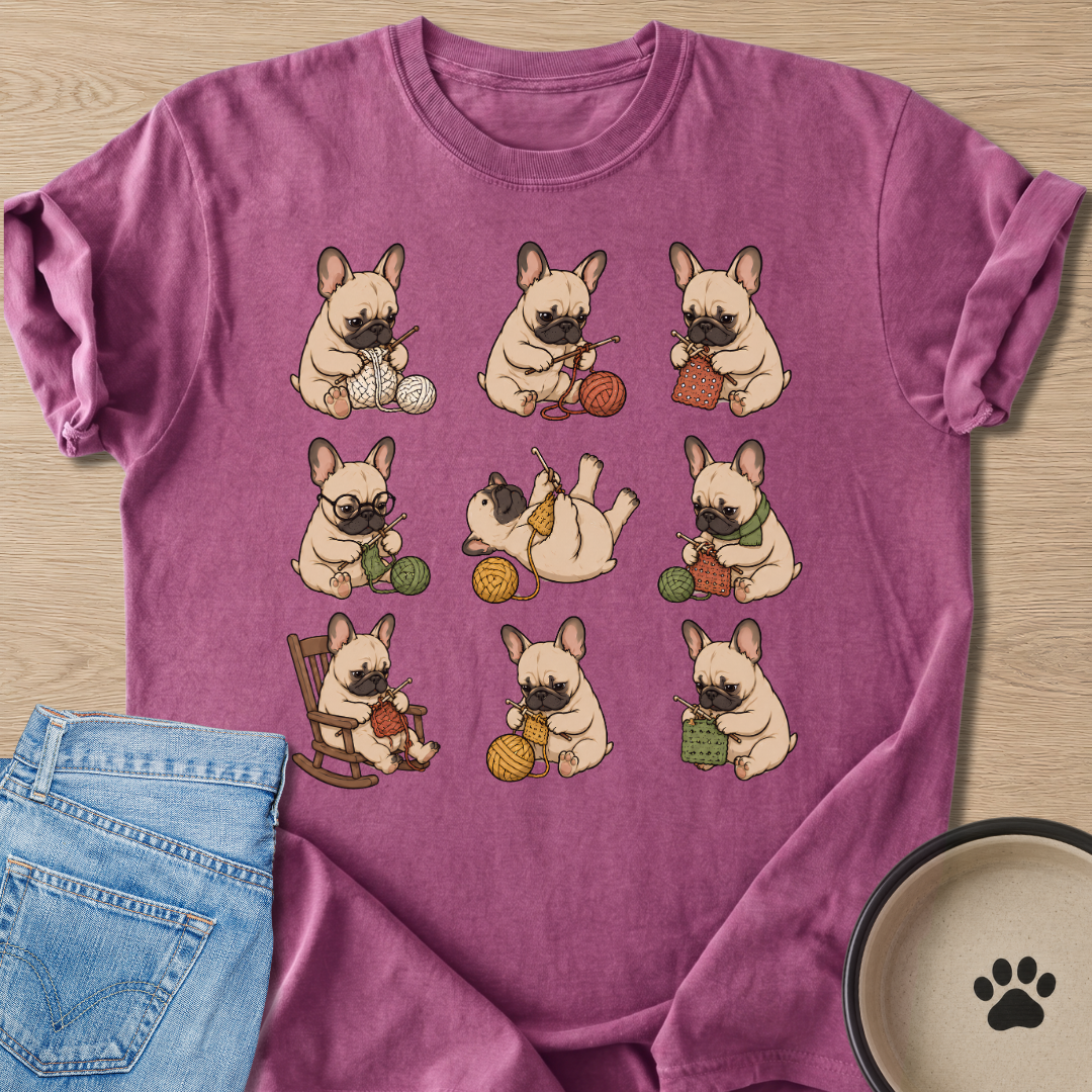 Knitter Frenchie T-shirt