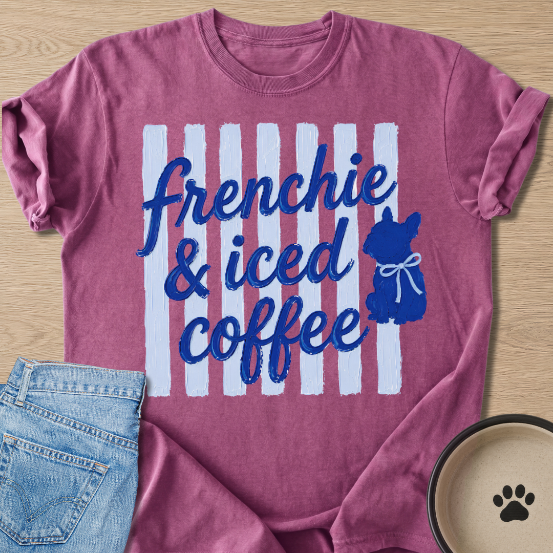 Frenchie & Iced Coffee T-shirt