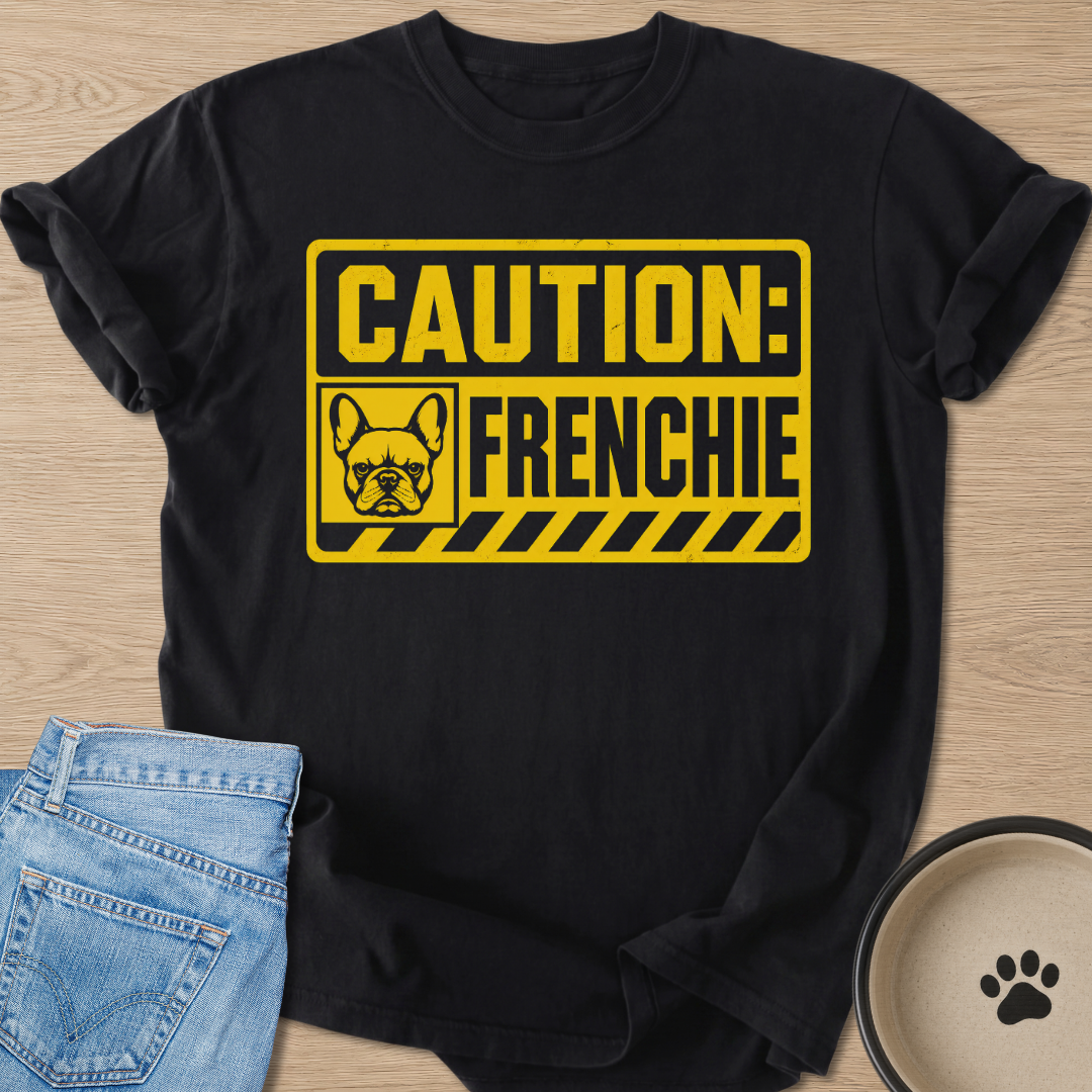 Caution: Frenchie T-shirt