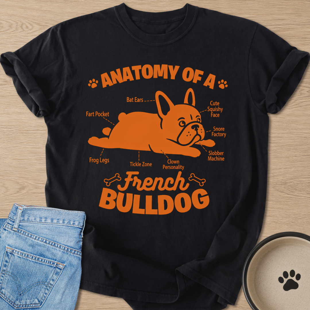 Anatomy Of A Frenchie T-shirt