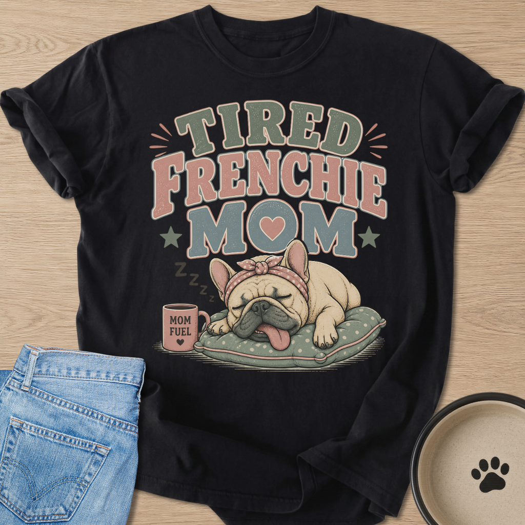 Tired Frenchie Mom T-shirt
