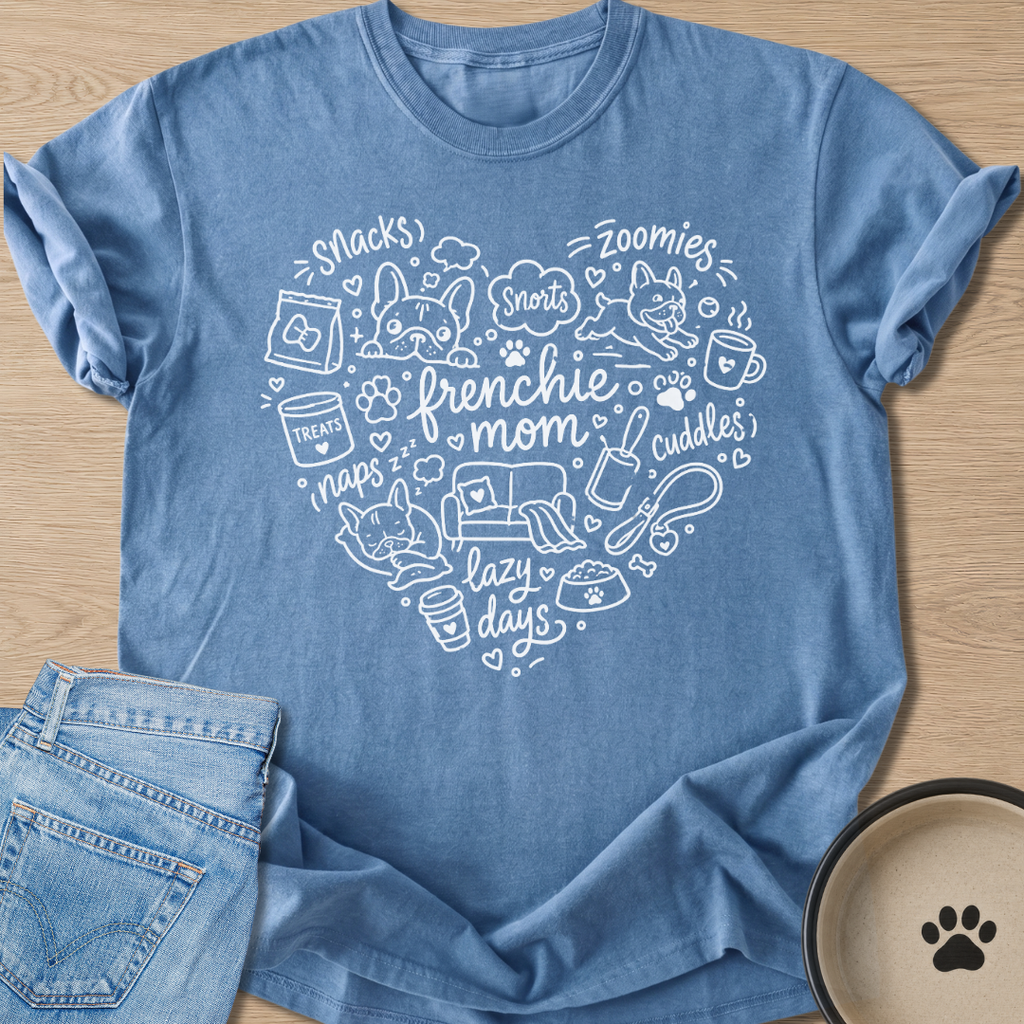 Frenchie Mom's Heart T-shirt