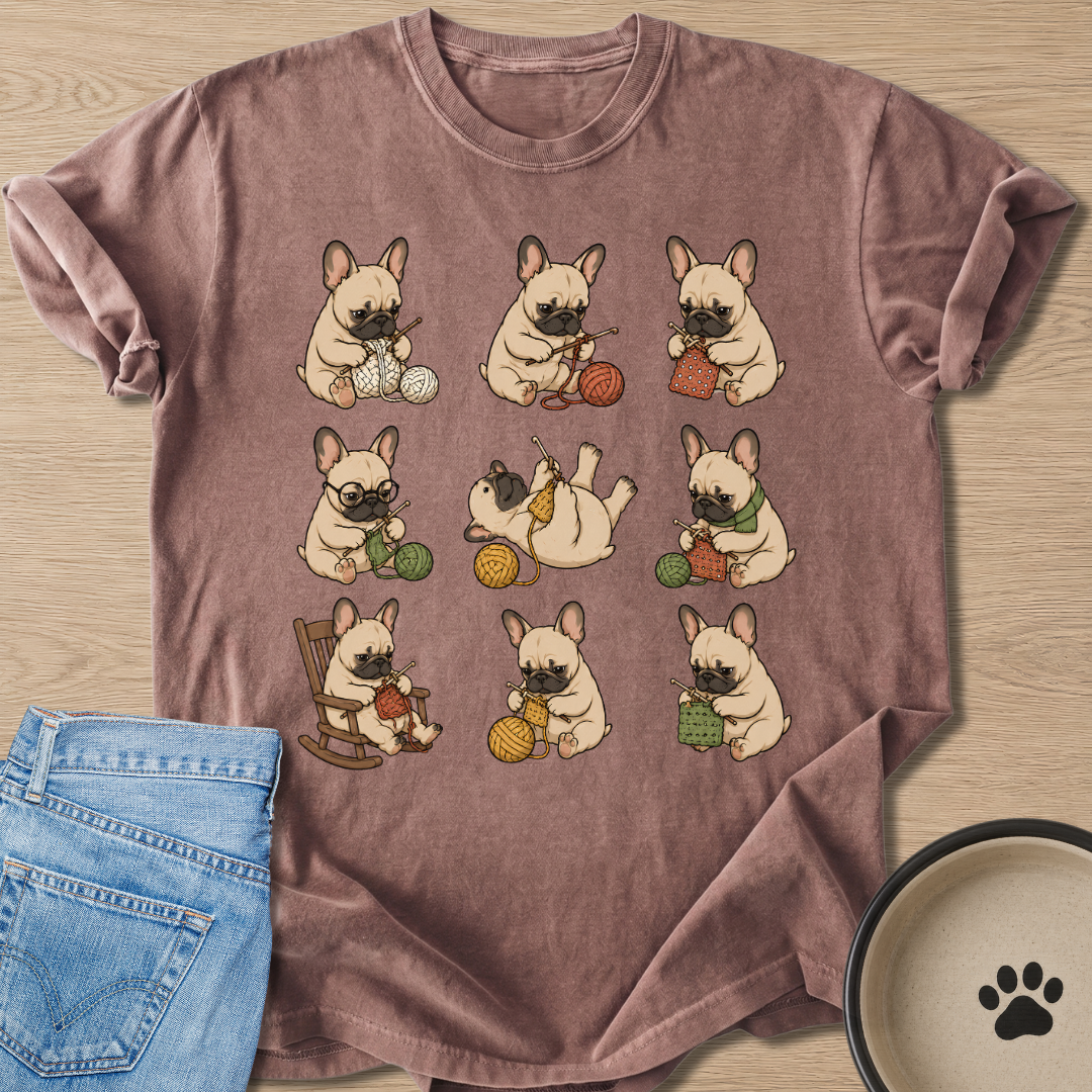 Knitter Frenchie T-shirt