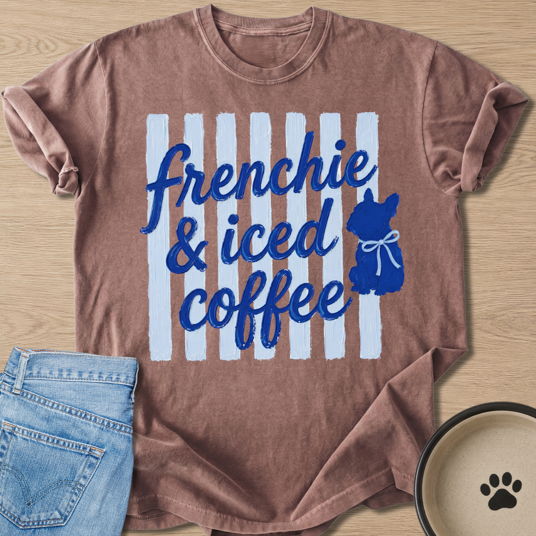Frenchie & Iced Coffee T-shirt