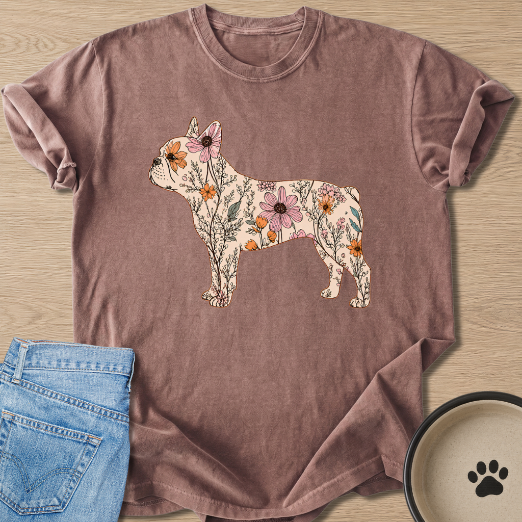 Floral Frenchie T-shirt