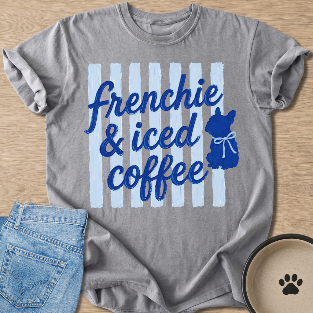 Frenchie & Iced Coffee T-shirt