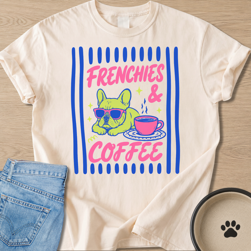 Frenchies & Coffee T-shirt