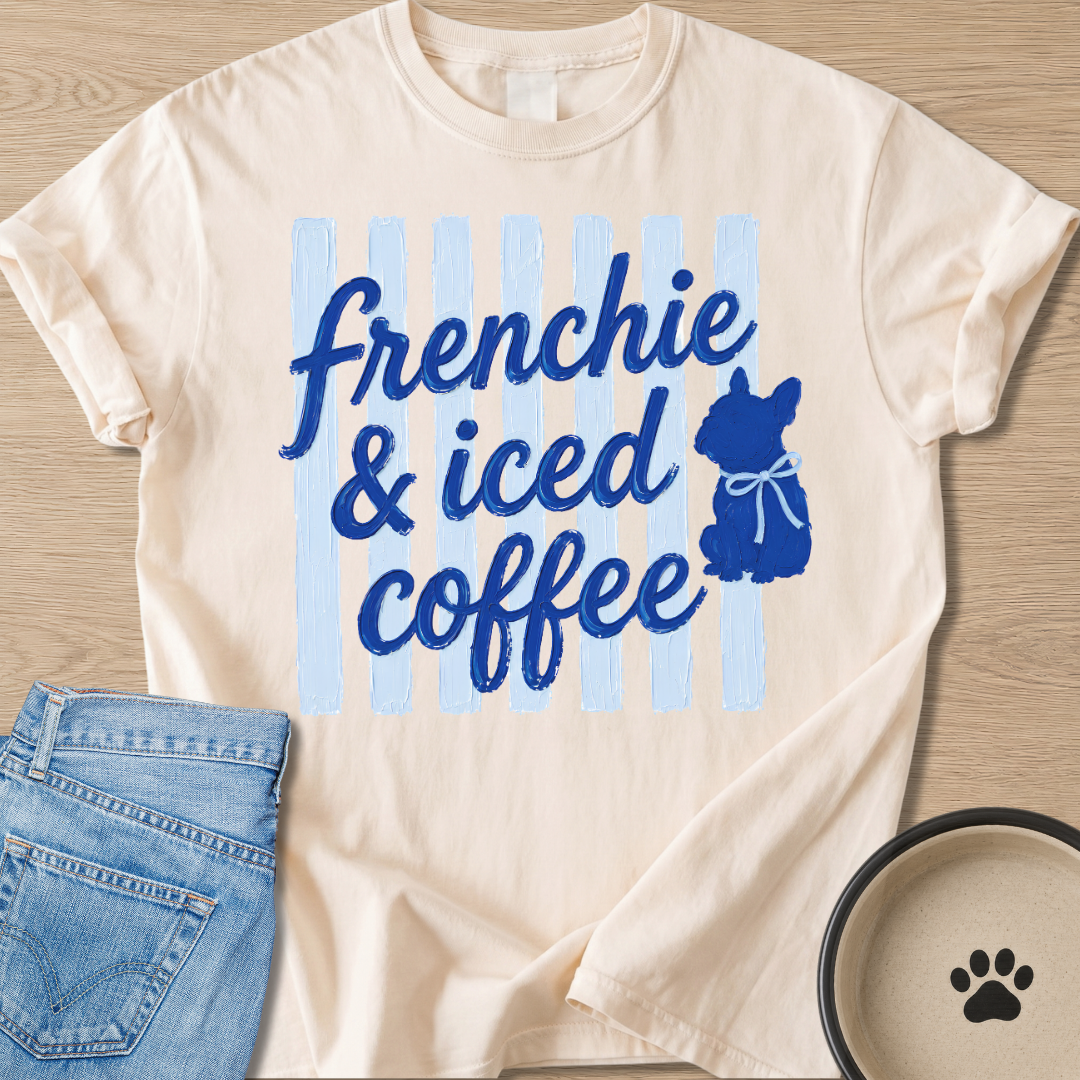 Frenchie & Iced Coffee T-shirt