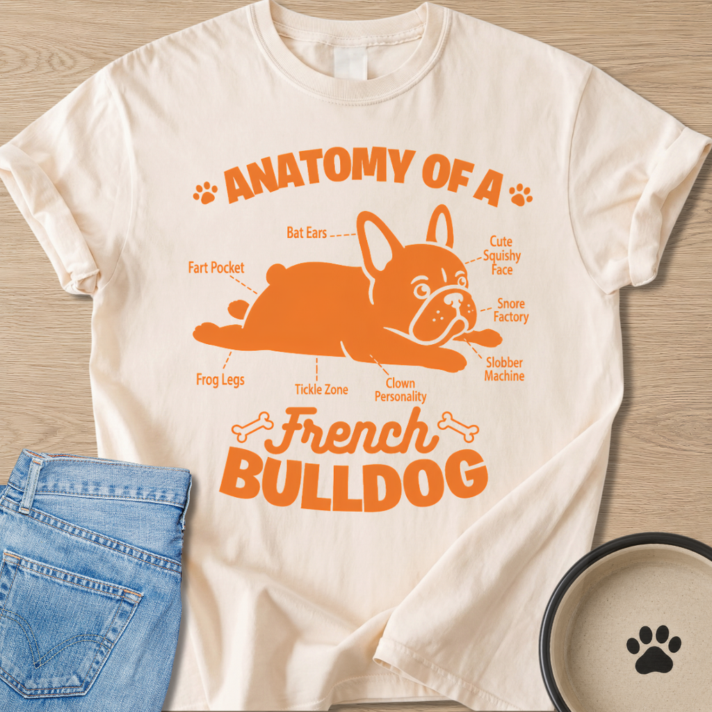 Anatomy Of A Frenchie T-shirt