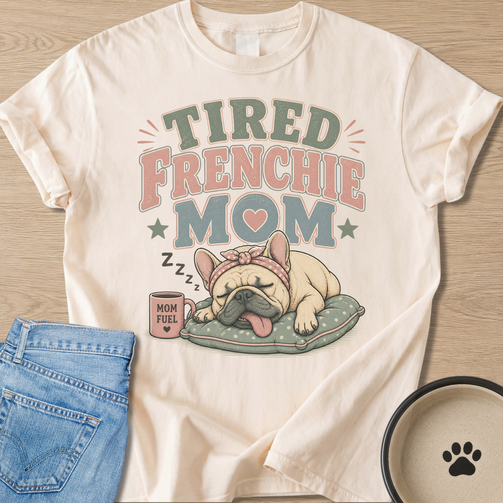 Tired Frenchie Mom T-shirt