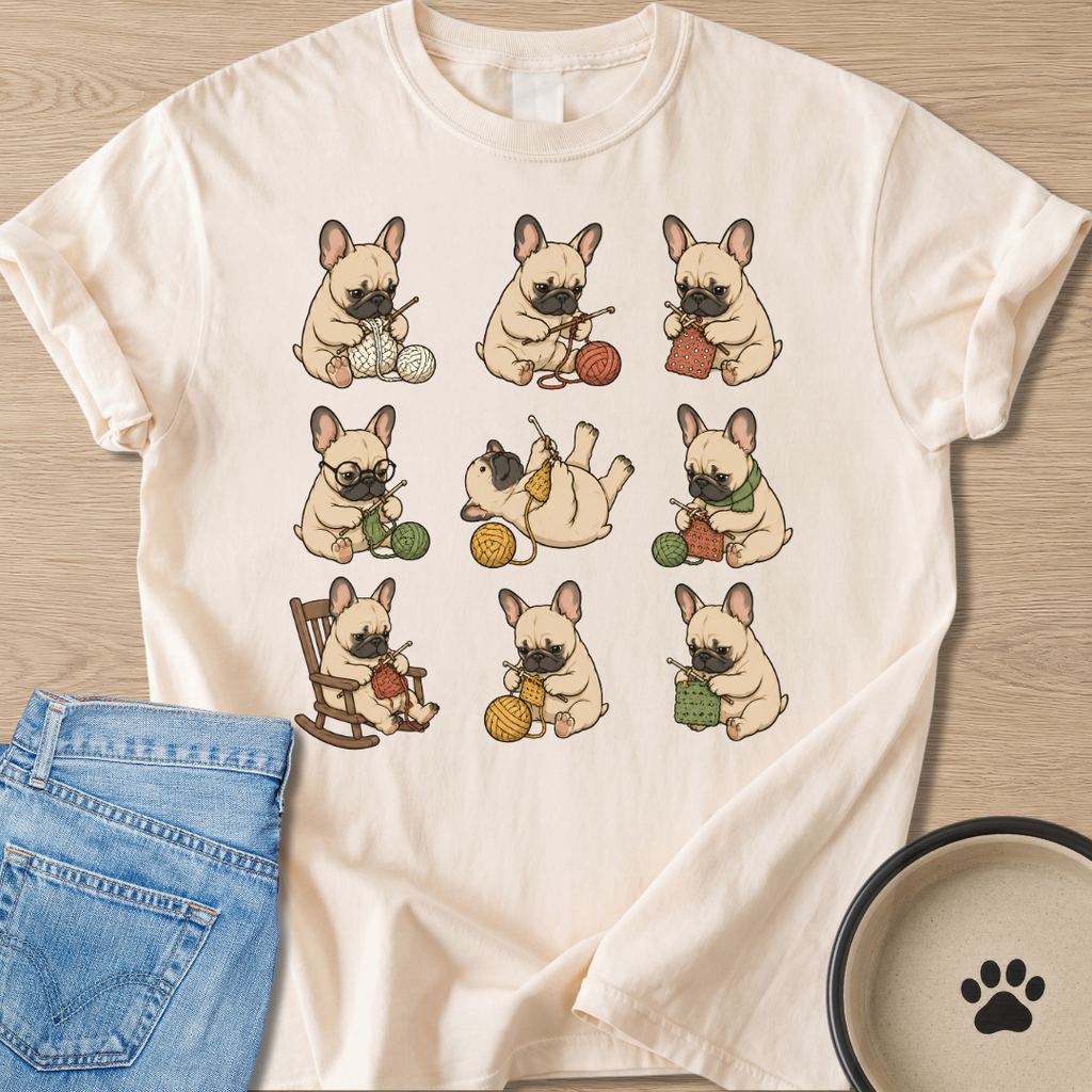 Knitter Frenchie T-shirt