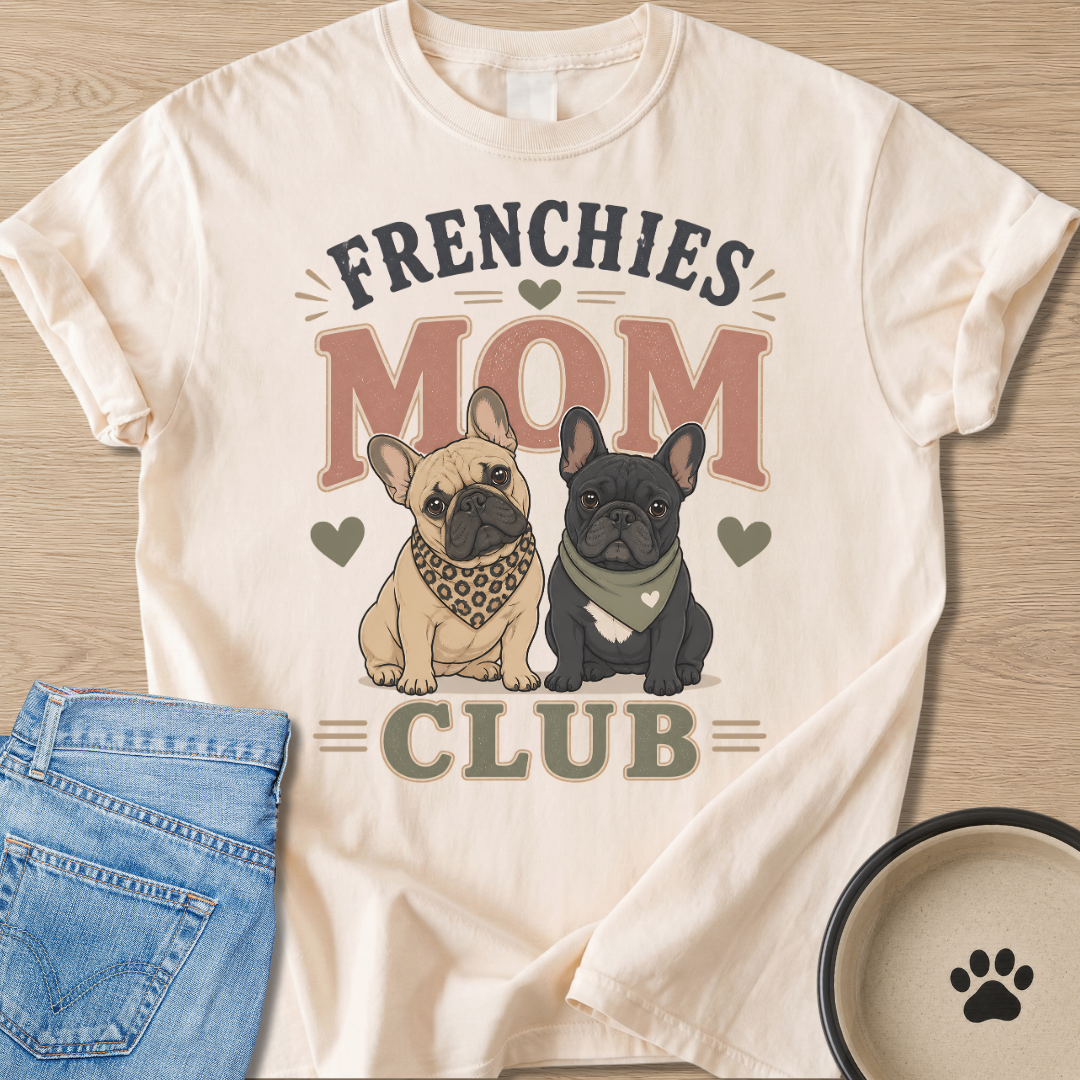 Frenchies Mom Club T-shirt