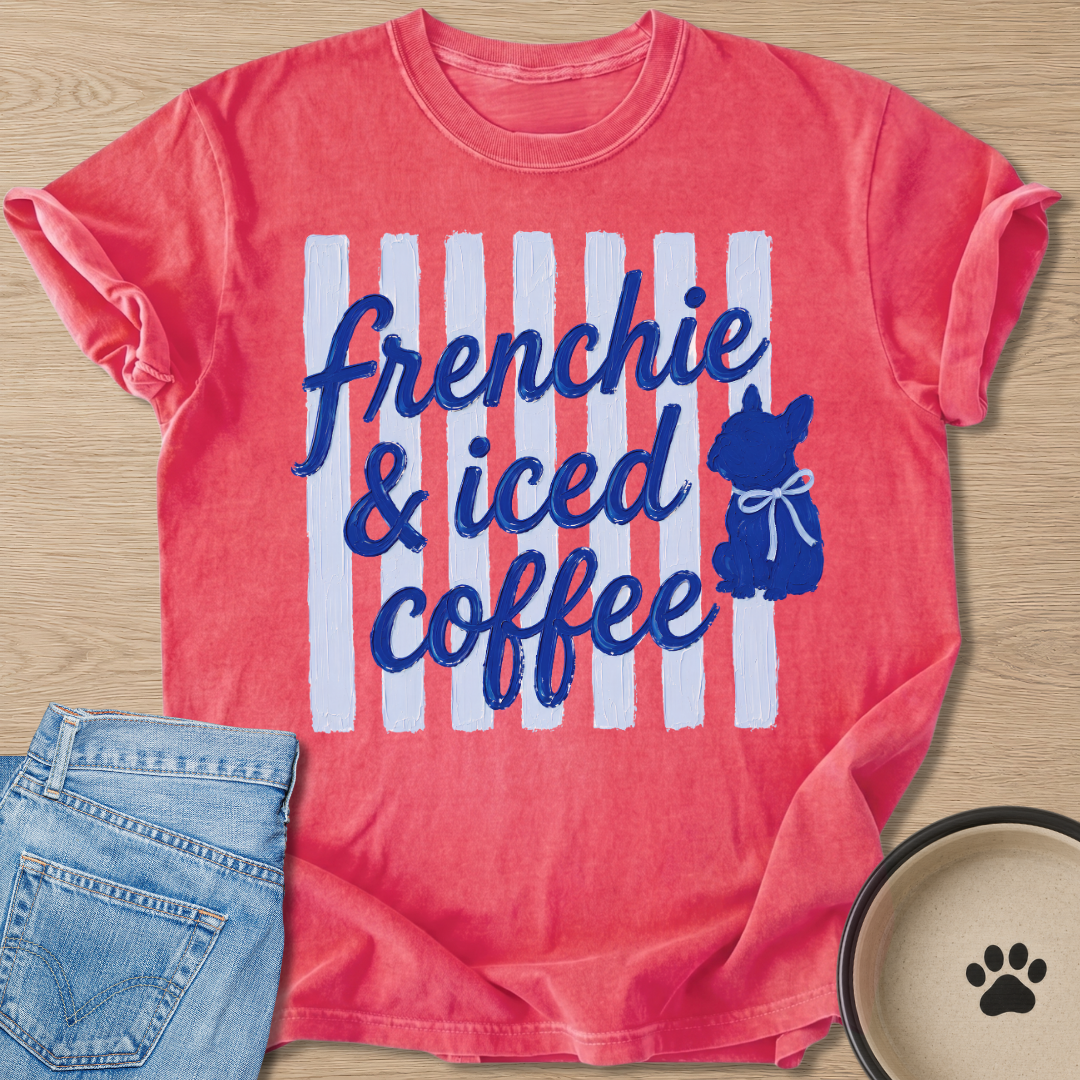 Frenchie & Iced Coffee T-shirt