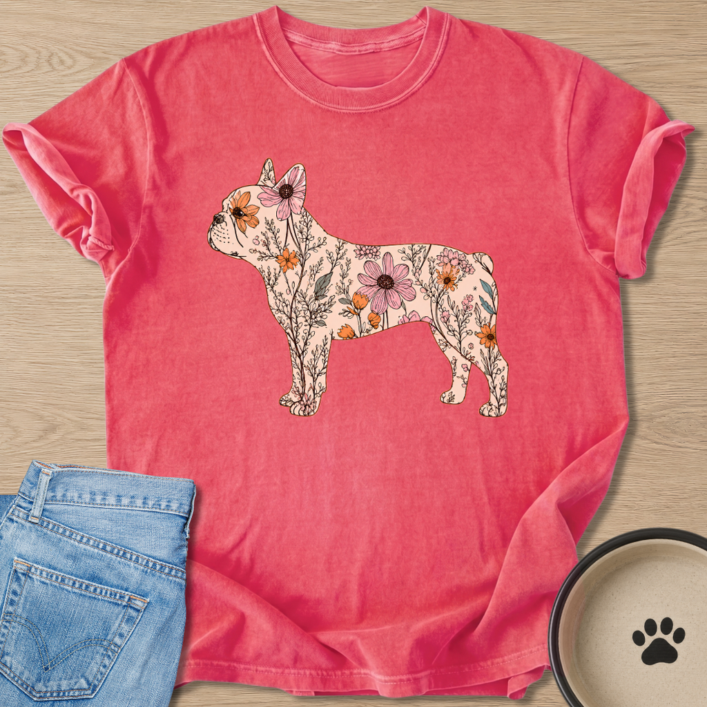 Floral Frenchie T-shirt
